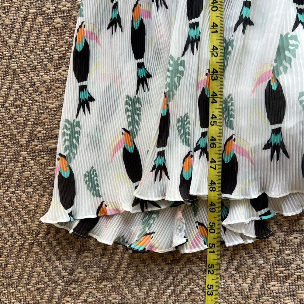 & Other Stories White Toucan Tropical Frill Tiered Maxi Dress Womens‎ - Picture 9 of 11